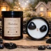 bougie lithothérapie protection new_resultat Bougie parfumu00e9e lithothu00e9rapie Protection allumu00e9e, cire de soja artisanale L'Atelier Ginko