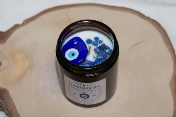bougie rituel mauvais oeil dessus_resultat Bougie Rituel Œil Protecteur – Protection & Sérénité - vue 2, L'Atelier Ginko