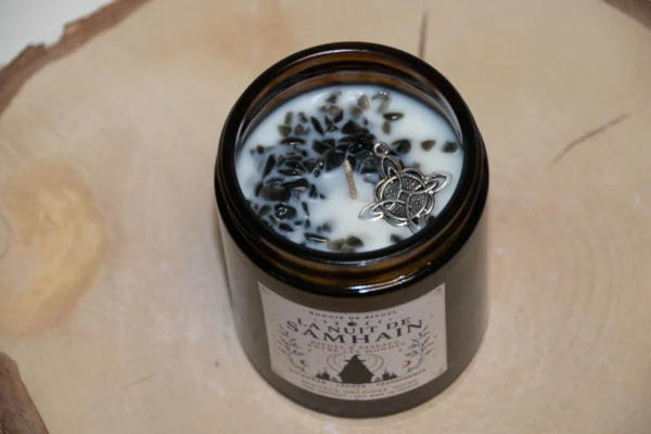 bougie rituel samhain dessus_resultat Bougie Rituel La Nuit de Samhain – Transition, Ancêtres & Intuition - vue 2, L'Atelier Ginko